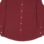 TOMMY HILFIGER Mens Red Cotton Blend Shirt L Classic Check Button-Down Collar