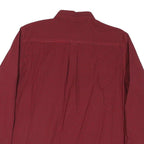 TOMMY HILFIGER Mens Red Cotton Blend Shirt L Classic Check Button-Down Collar