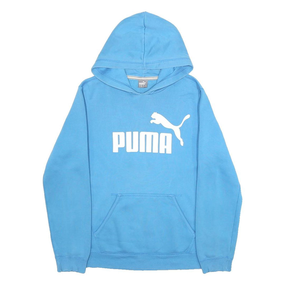 PUMA Boys Blue Cotton Blend Pullover Hoodie XL Casual Sports Sweatshirt