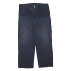 CARHARTT Womens Cotton Blend Navy Regular Fit Straight Leg Trousers W36 L30