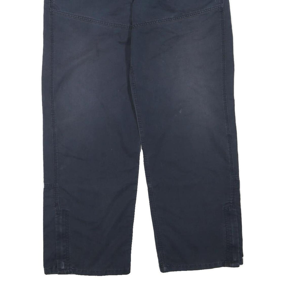 CARHARTT Womens Cotton Blend Navy Regular Fit Straight Leg Trousers W36 L30