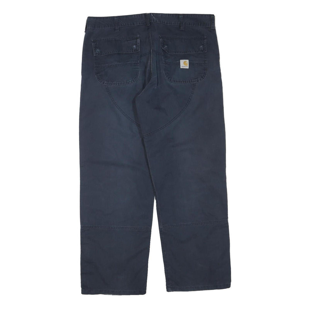 CARHARTT Womens Cotton Blend Navy Regular Fit Straight Leg Trousers W36 L30