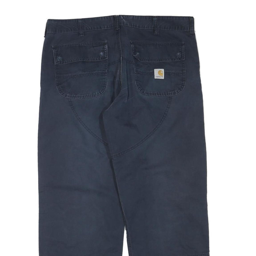 CARHARTT Womens Cotton Blend Navy Regular Fit Straight Leg Trousers W36 L30