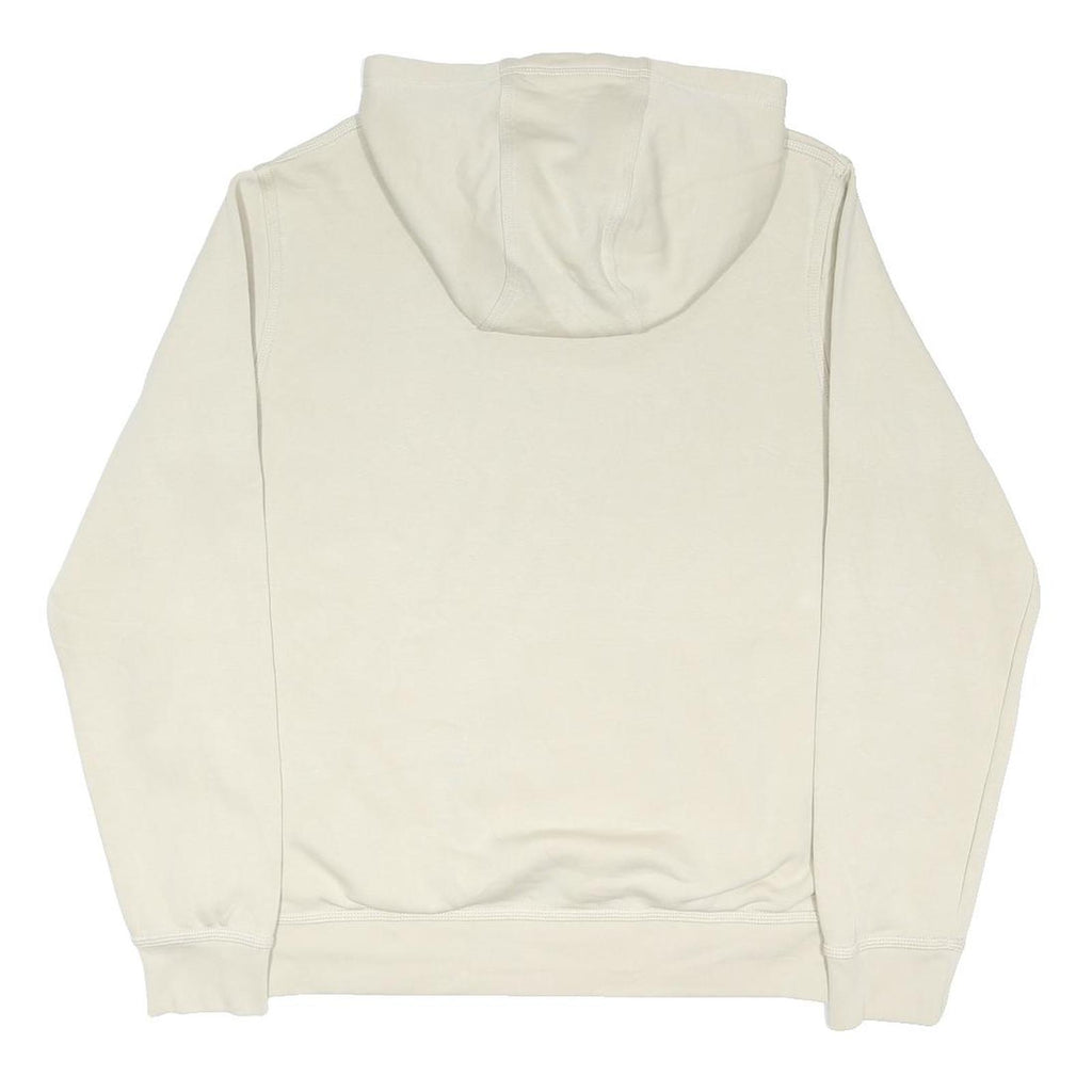 NIKE Mens Cream Hoodie L Cotton Blend Casual Sportswear Sweatshirt