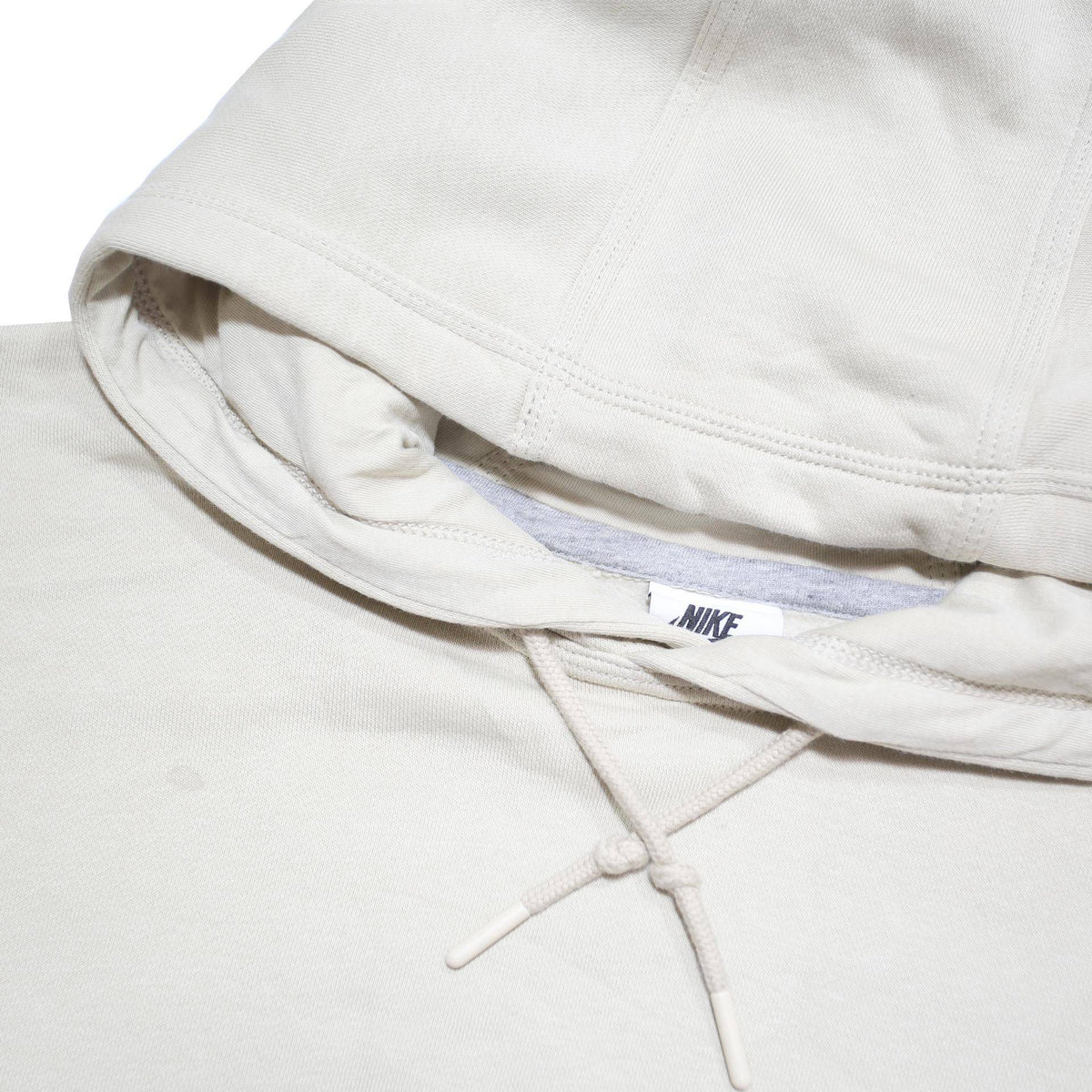NIKE Mens Cream Hoodie L Cotton Blend Casual Sportswear Sweatshirt
