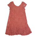 GANNI Womens Day Dress Red Lace Short Sleeve Knee Length S