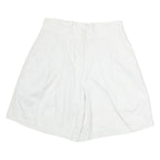 Womens White Casual Cotton Blend Shorts L W32 Relaxed Fit Summer Wear