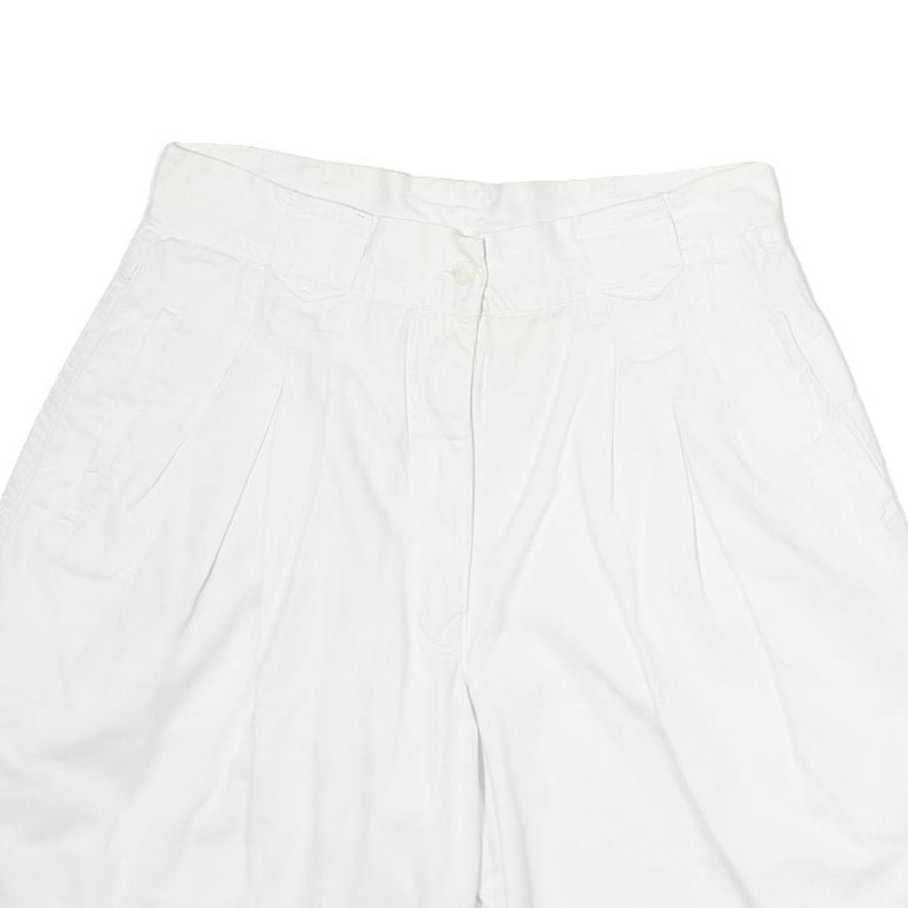 Womens White Casual Cotton Blend Shorts L W32 Relaxed Fit Summer Wear