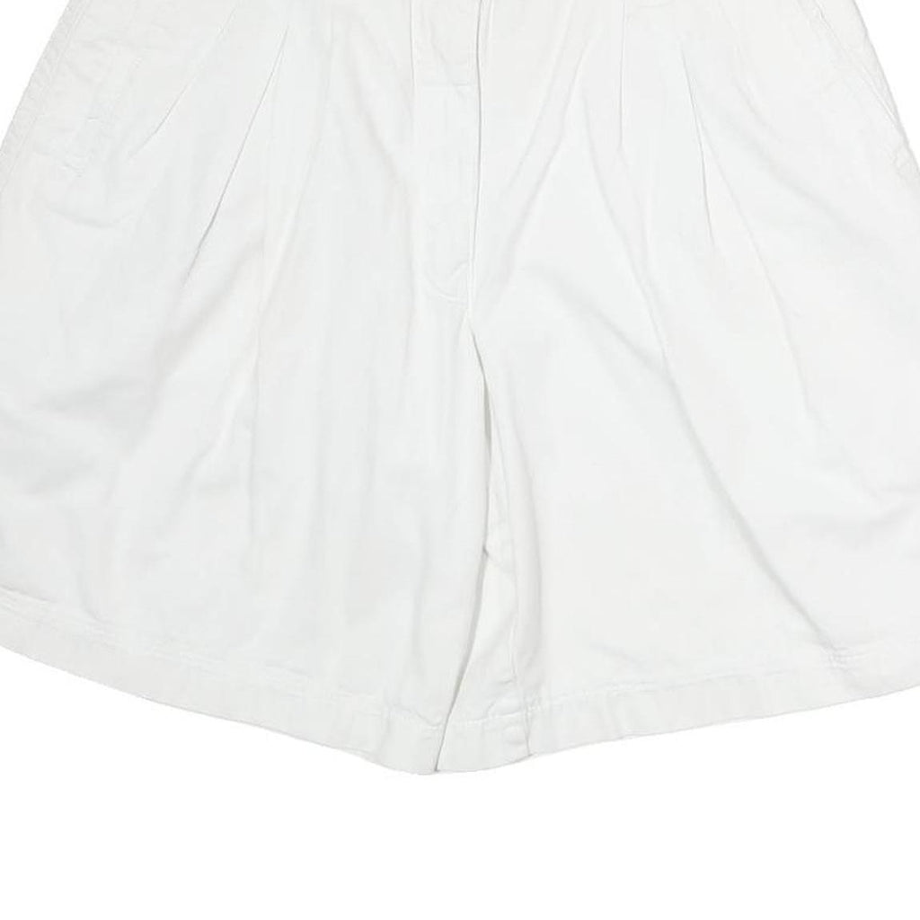 Womens White Casual Cotton Blend Shorts L W32 Relaxed Fit Summer Wear