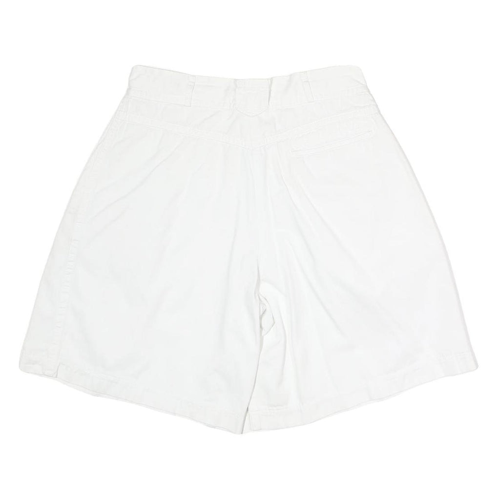 Womens White Casual Cotton Blend Shorts L W32 Relaxed Fit Summer Wear