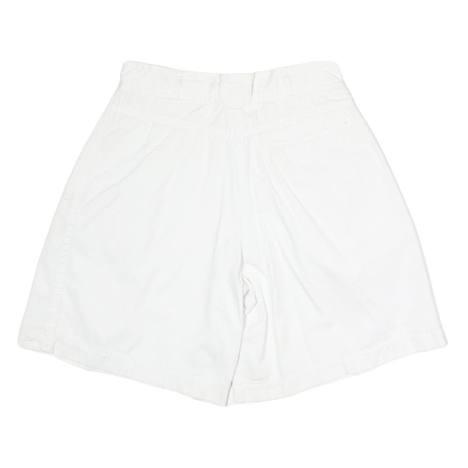 Womens White Casual Cotton Blend Shorts L W32 Relaxed Fit Summer Wear