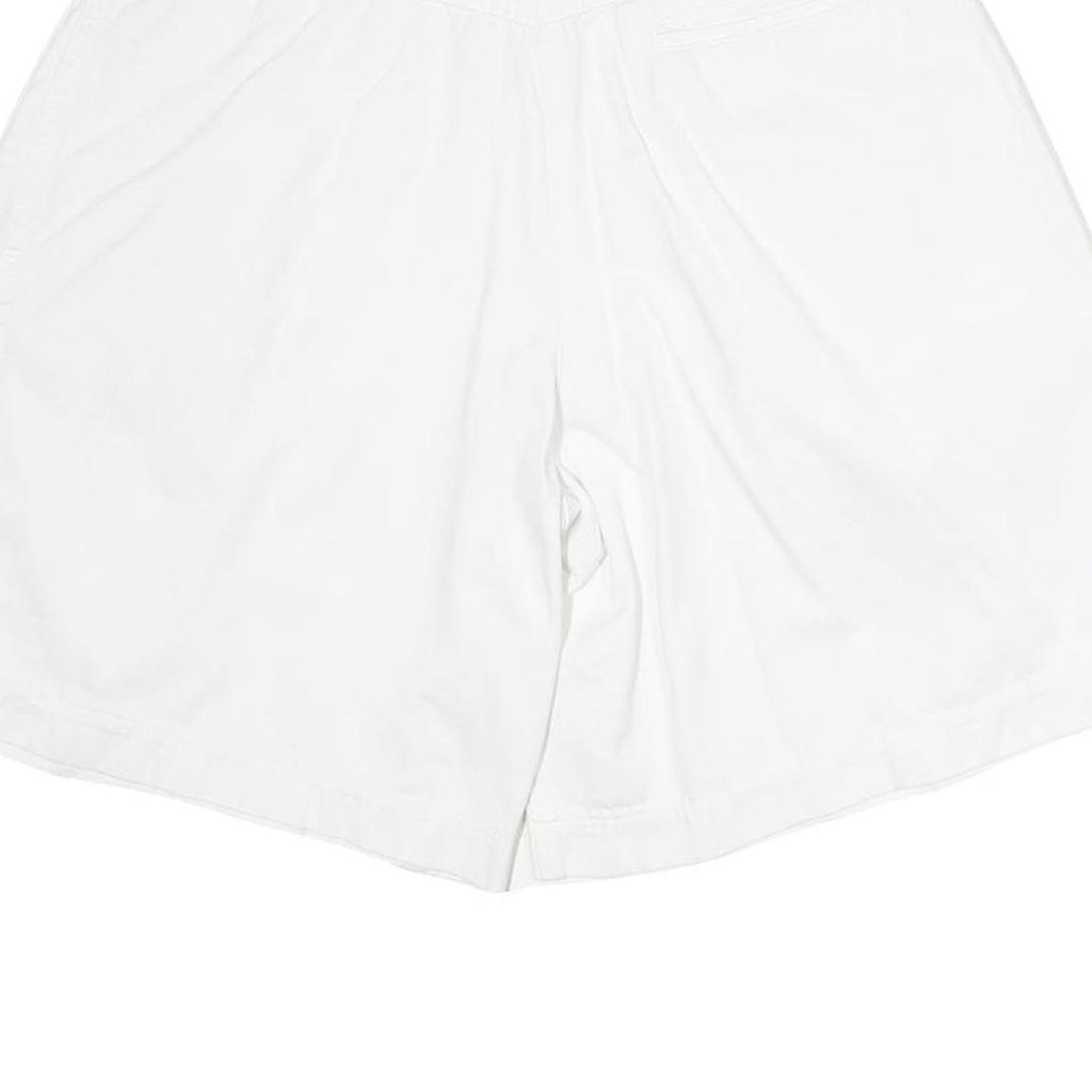 Womens White Casual Cotton Blend Shorts L W32 Relaxed Fit Summer Wear