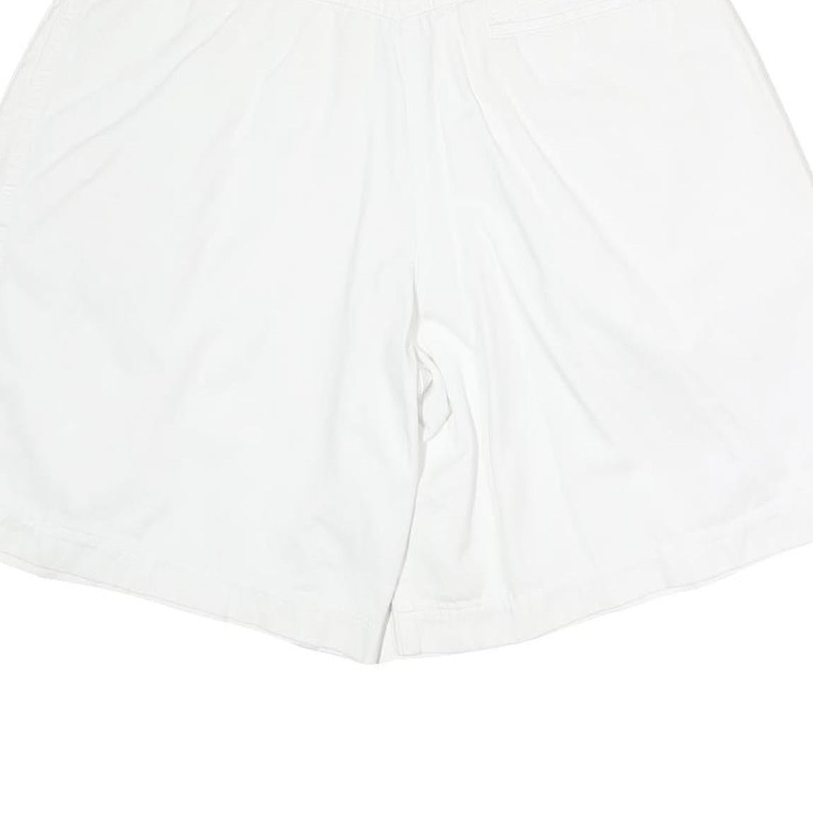 Womens White Casual Cotton Blend Shorts L W32 Relaxed Fit Summer Wear