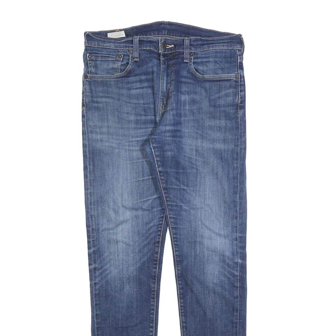 LEVI'S 512 BIG E Mens Slim Blue Denim Medium W32 L34 Slim Fit Zip Jeans