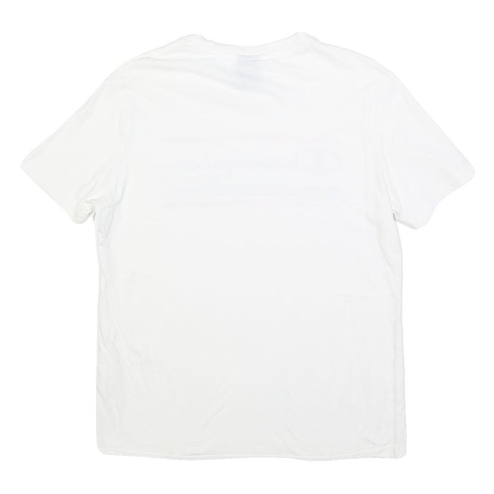 CHAMPION Mens White Graphic T-Shirt S Short Sleeve Crew Neck Cotton Casual