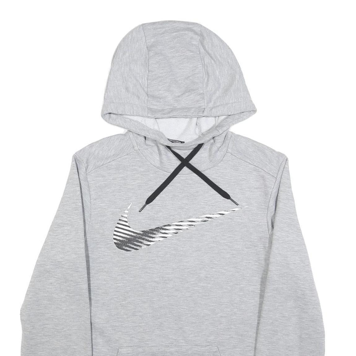 NIKE Mens Grey Hoodie XS Cotton Blend Pullover Lightweight Sports Sweatshirt