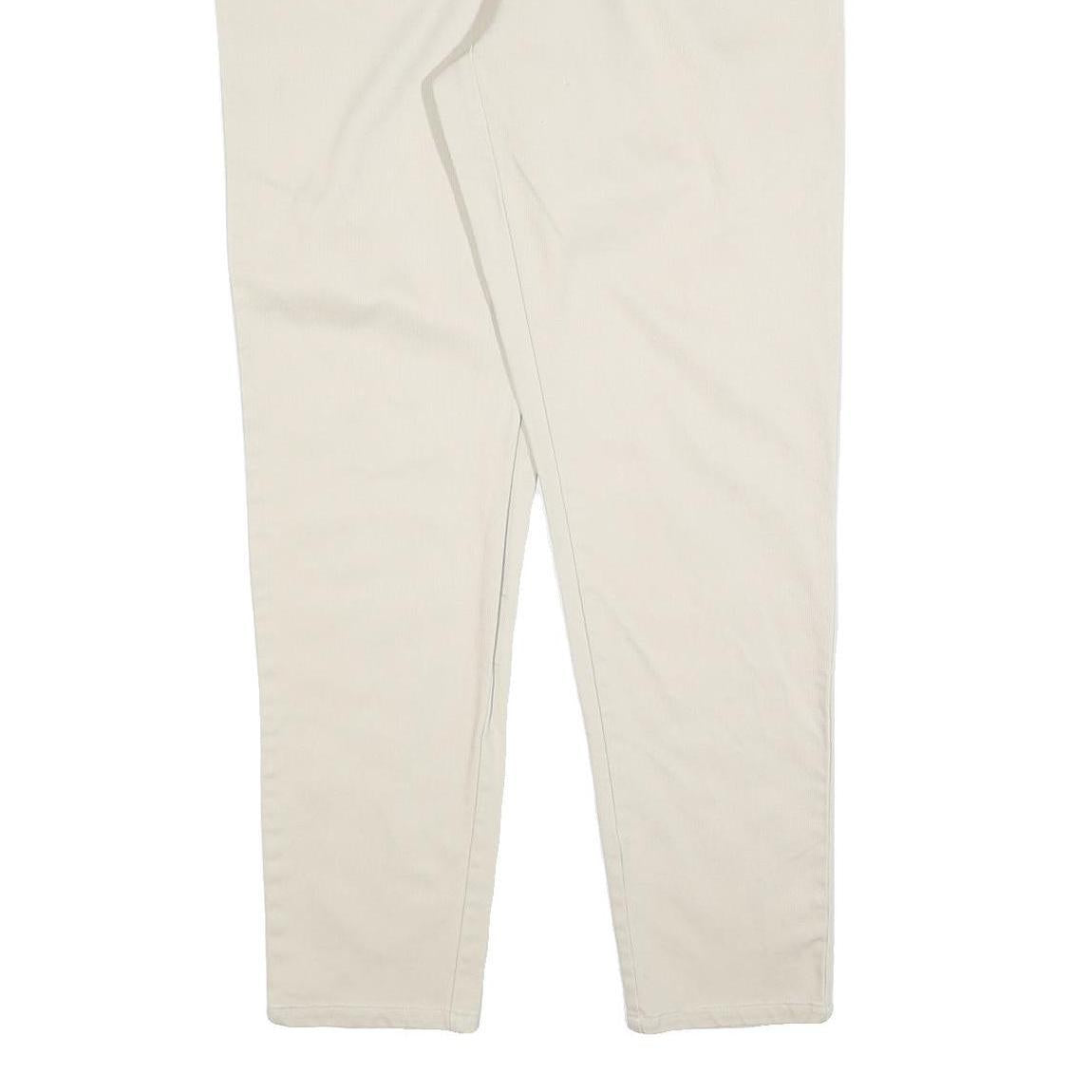 LEGENDS Womens Cotton Blend Cream Regular Fit Straight Leg Trousers W30 L30