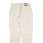 LEGENDS Womens Cotton Blend Cream Regular Fit Straight Leg Trousers W30 L30