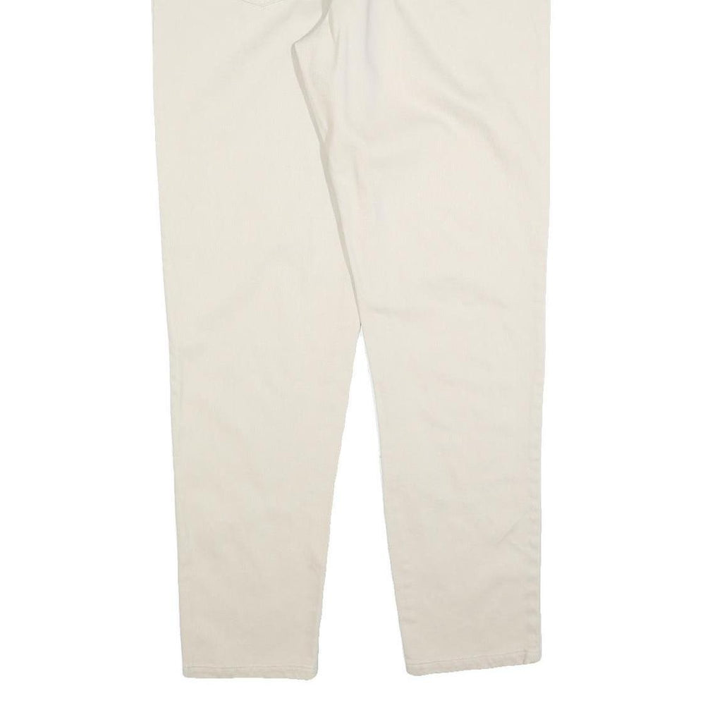LEGENDS Womens Cotton Blend Cream Regular Fit Straight Leg Trousers W30 L30