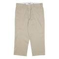 DICKIES Mens Cotton Blend Beige Regular Fit Straight Leg Trousers W38 L25
