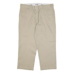 DICKIES Mens Cotton Blend Beige Regular Fit Straight Leg Trousers W38 L25