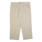 DICKIES Mens Cotton Blend Beige Regular Fit Straight Leg Trousers W38 L25
