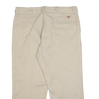 DICKIES Mens Cotton Blend Beige Regular Fit Straight Leg Trousers W38 L25