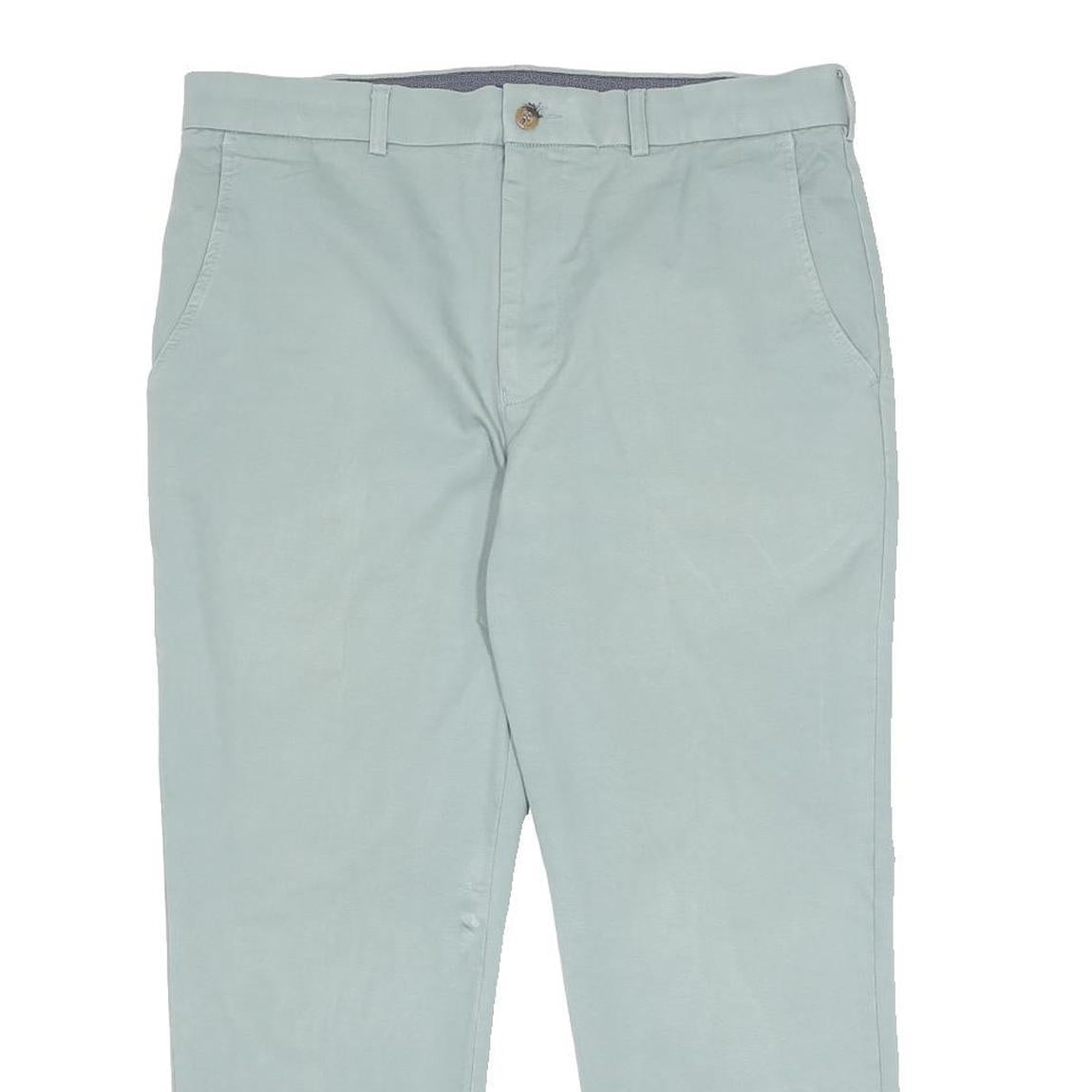 COTTON TRADERS Mens Slim Mint Green Trousers W34 L24 Straight Zip Closure Casual