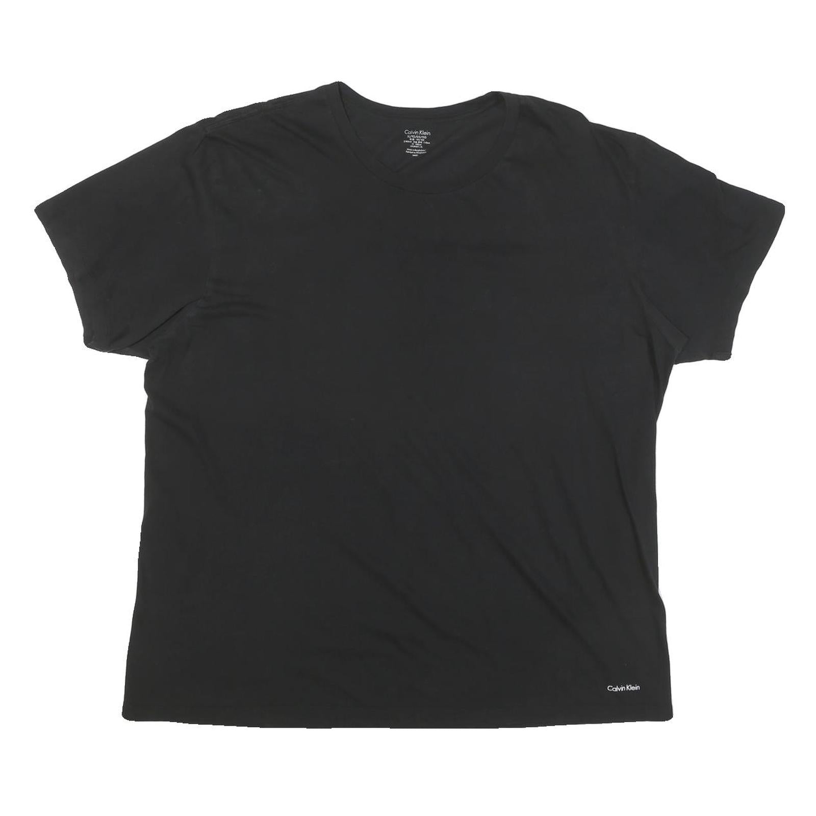 CALVIN KLEIN JEANS Mens Black T-Shirt XL Short Sleeve Crew Neck Plain Cotton