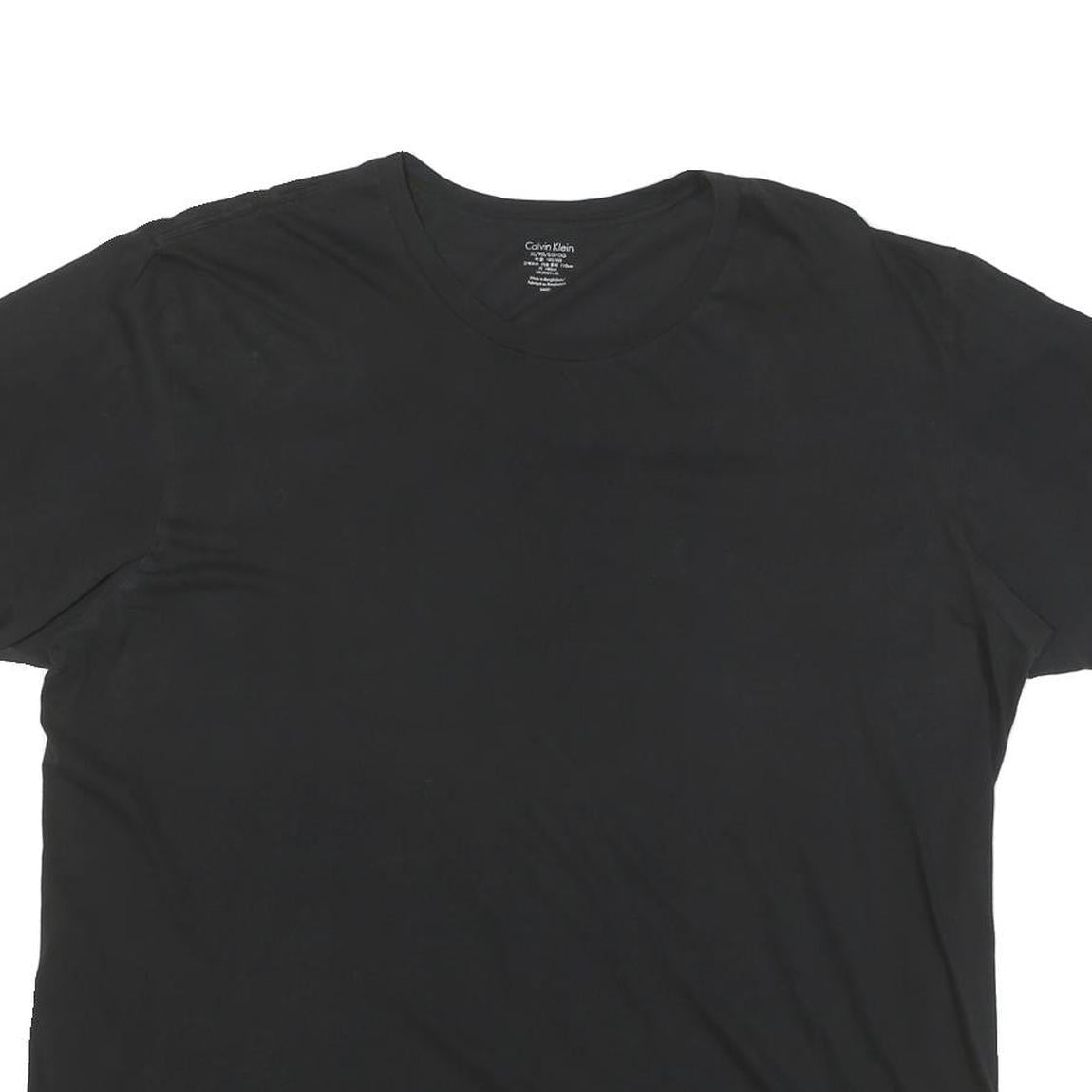 CALVIN KLEIN JEANS Mens Black T-Shirt XL Short Sleeve Crew Neck Plain Cotton