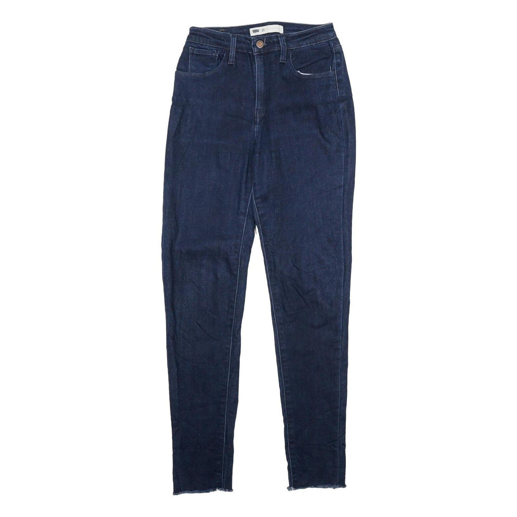LEVI'S Womens Slim Blue Denim Raw Hem Jeans W26 L32 Classic Cotton Blend Zip