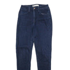 LEVI'S Womens Slim Blue Denim Raw Hem Jeans W26 L32 Classic Cotton Blend Zip