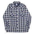 WRANGLER Mens Blue & White Plaid Button Jacket L Cotton Blend Casual Outerwear
