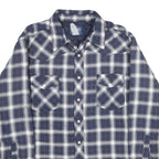 WRANGLER Mens Blue & White Plaid Button Jacket L Cotton Blend Casual Outerwear