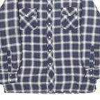 WRANGLER Mens Blue & White Plaid Button Jacket L Cotton Blend Casual Outerwear