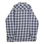 WRANGLER Mens Blue & White Plaid Button Jacket L Cotton Blend Casual Outerwear