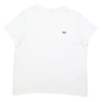 LEVI'S Womens White Graphic T-Shirt XL Short Sleeve Crew Neck Logo Patch