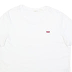 LEVI'S Womens White Graphic T-Shirt XL Short Sleeve Crew Neck Logo Patch