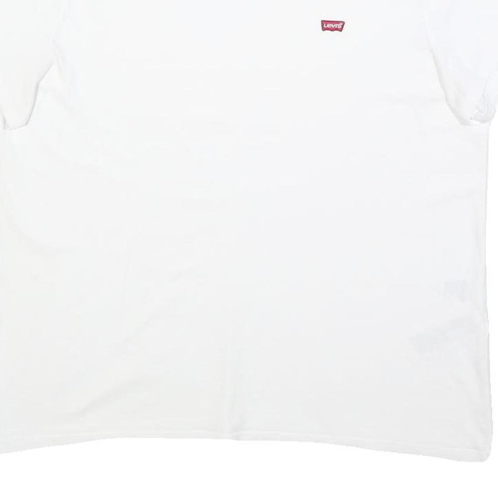 LEVI'S Womens White Graphic T-Shirt XL Short Sleeve Crew Neck Logo Patch
