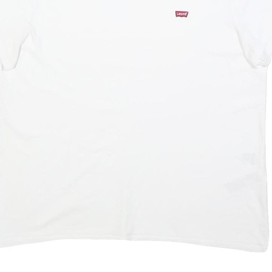 LEVI'S Womens White Graphic T-Shirt XL Short Sleeve Crew Neck Logo Patch