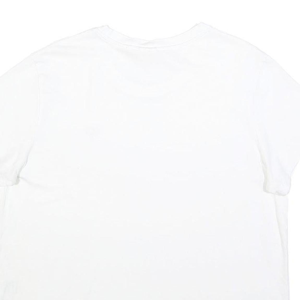 LEVI'S Womens White Graphic T-Shirt XL Short Sleeve Crew Neck Logo Patch