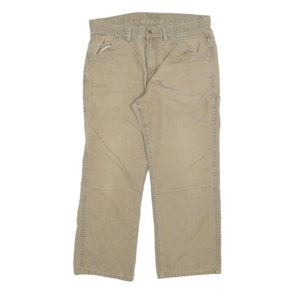 CARHARTT Mens Jeans Beige Relaxed Loose Denim Rinse W34 L27 Durable Workwear