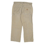CARHARTT Mens Jeans Beige Relaxed Loose Denim Rinse W34 L27 Durable Workwear
