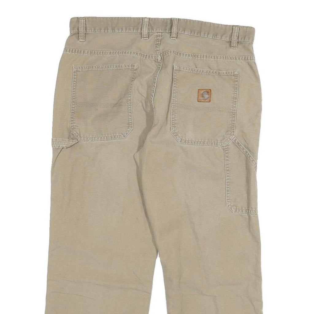 CARHARTT Mens Jeans Beige Relaxed Loose Denim Rinse W34 L27 Durable Workwear
