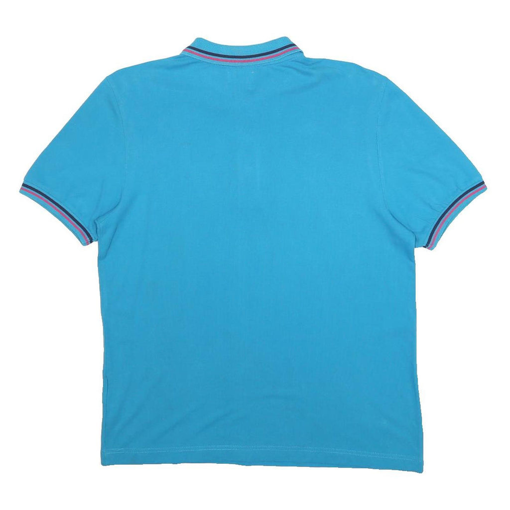 KAPPA Mens Blue Short Sleeve Plain Polo Shirt M Casual Cotton Summer
