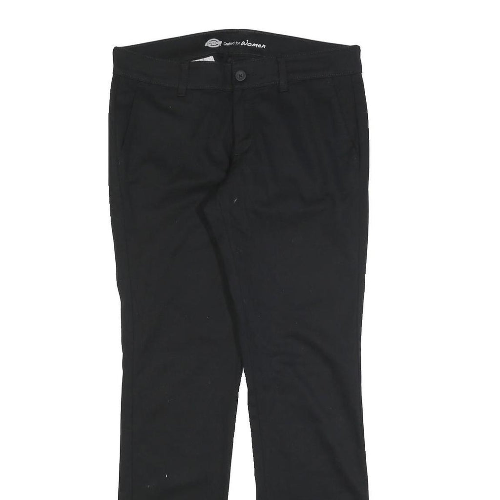 DICKIES Womens Cotton Blend Black Slim Straight Trousers W30 L32 Casual Workwear