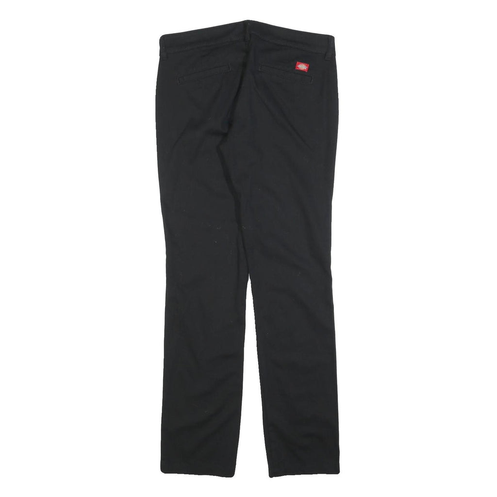 DICKIES Womens Cotton Blend Black Slim Straight Trousers W30 L32 Casual Workwear