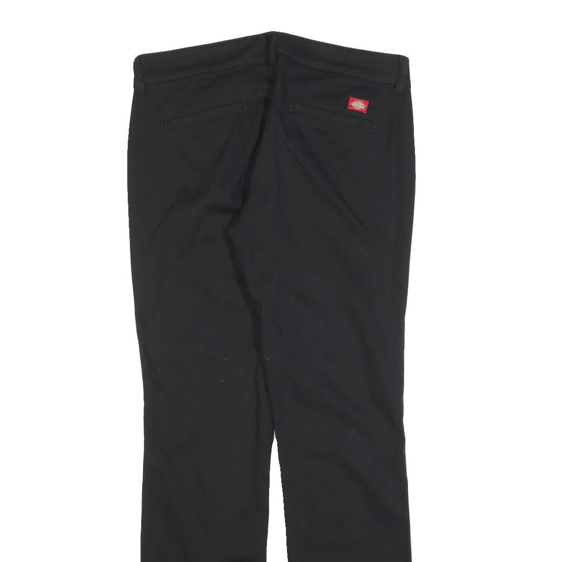 DICKIES Womens Cotton Blend Black Slim Straight Trousers W30 L32 Casual Workwear