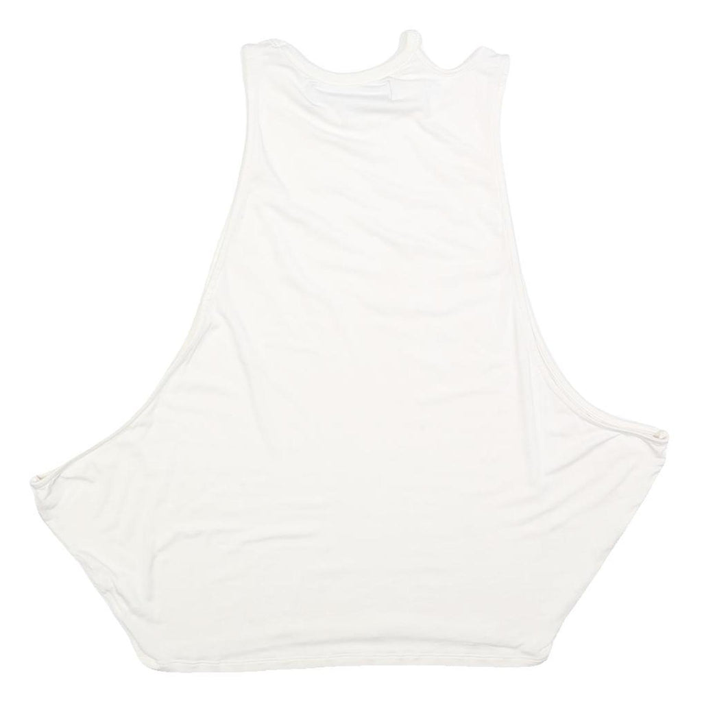 ATELIER ABOUT Womens White Sleeveless Crew Neck Plain Top M Lightweight Casual