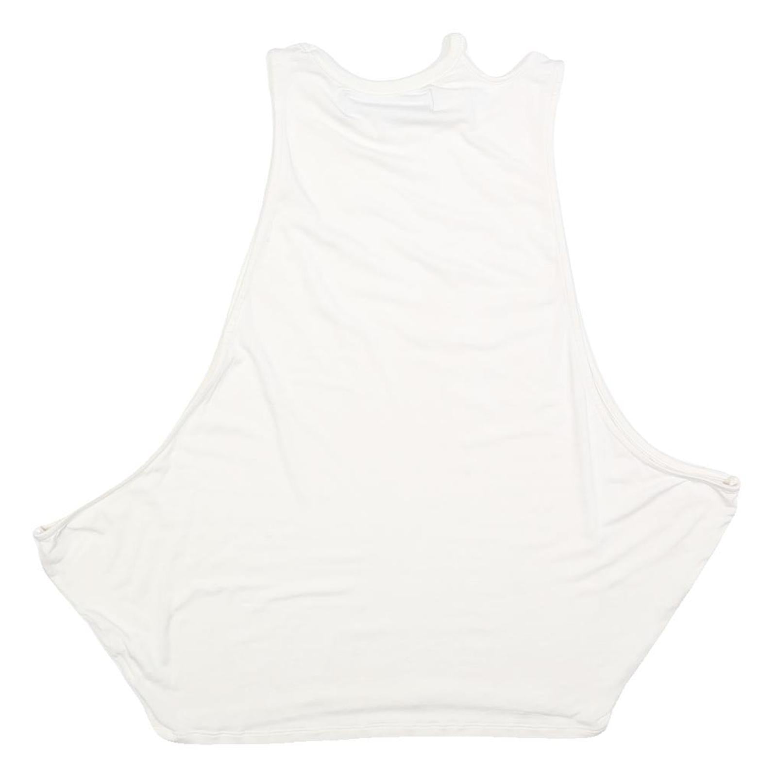 ATELIER ABOUT Womens White Sleeveless Crew Neck Plain Top M Lightweight Casual